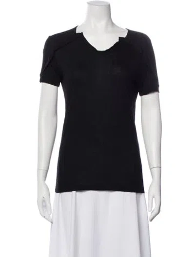 Pre-owned Bottega Veneta Vintage V-neck T-shirt In Black
