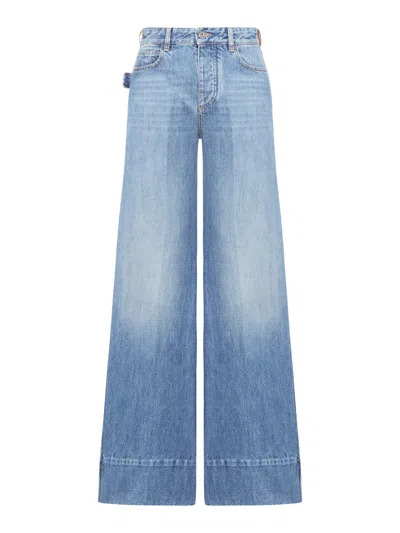 Bottega Veneta Vintage Wash Wide Denim In Blue