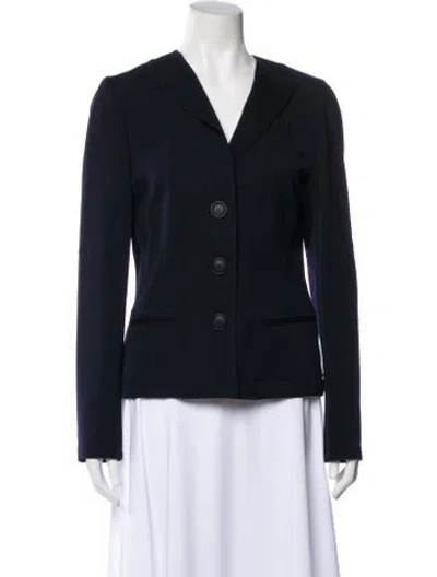 Pre-owned Bottega Veneta Virgin Wool Blazer In Blue