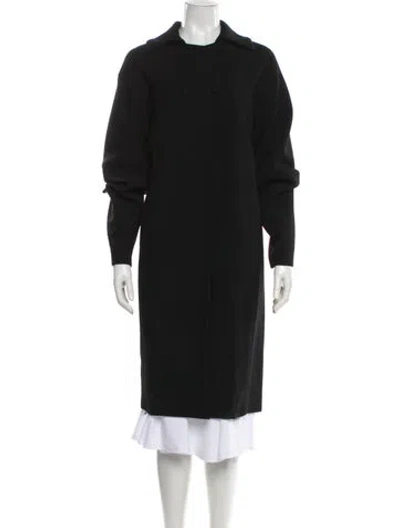 Pre-owned Bottega Veneta Virgin Wool Coat In Black