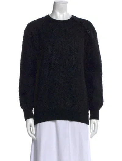 Pre-owned Bottega Veneta Virgin Wool Crew Neck Sweater In Black