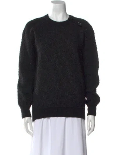 Pre-owned Bottega Veneta Virgin Wool Crew Neck Sweater In Black