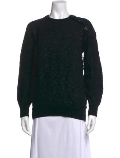 Pre-owned Bottega Veneta Virgin Wool Crew Neck Sweater In Black
