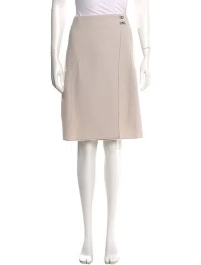 Pre-owned Bottega Veneta Virgin Wool Knee-length Skirt In Neutral