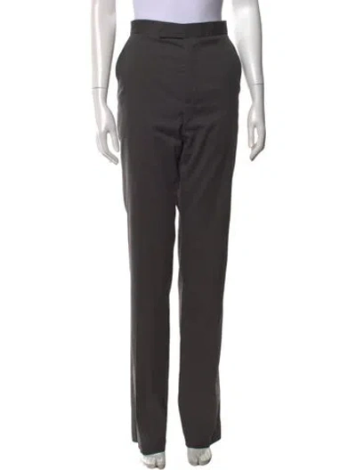 Pre-owned Bottega Veneta Virgin Wool Straight Leg Pants In Grey