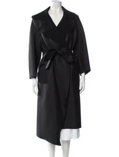 Pre-owned Bottega Veneta Virgin Wool Trench Coat In Black