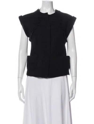 Pre-owned Bottega Veneta Virgin Wool Vest In Black
