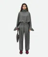 Bottega Veneta Viscose And Silk Criss-cross High Neck Shirt In Grey