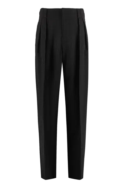 Bottega Veneta Viscose And Silk Trousers In Blue