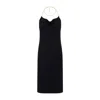 BOTTEGA VENETA VISCOSE BLACK MIDI DRESS