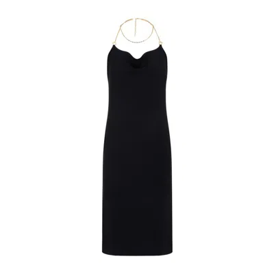 BOTTEGA VENETA BOTTEGA VENETA VISCOSE BLACK MIDI DRESS