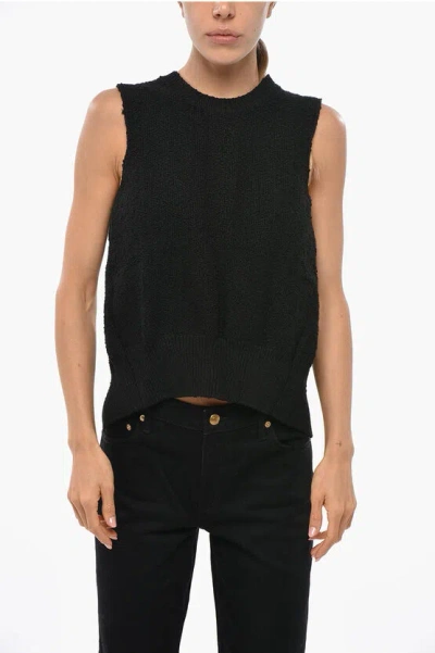 Bottega Veneta Viscose Blend Top With Back Split In Black