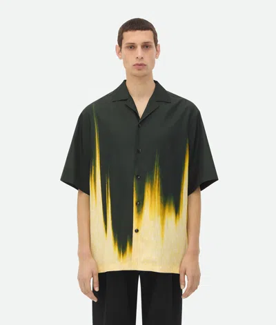 Bottega Veneta Viscose Degrade Petal Print Shirt In Camping/yellow