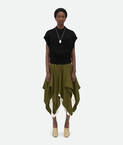 Bottega Veneta Viscose Double Layer Skirt In Black