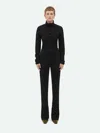 Bottega Veneta Matt Viscose Jersey Flared Trousers In Black