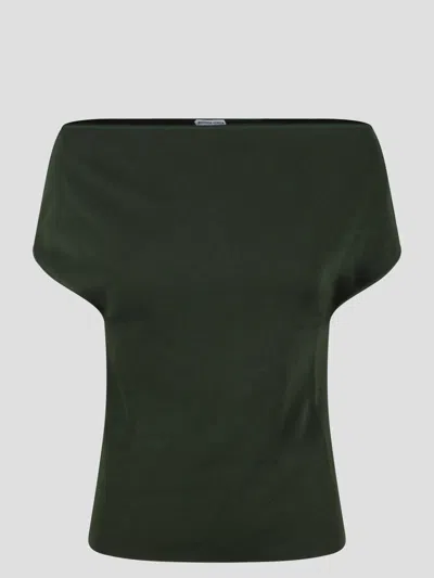 Bottega Veneta Viscose Fluid Knitted Top In Green