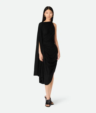 Bottega Veneta Drapiertes Kleid Aus Viskosejersey In Black