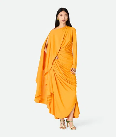 Bottega Veneta Drapiertes Kleid Aus Viskosejersey In Mandarin