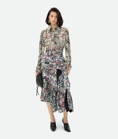 Bottega Veneta Viscose Jersey Memory Print Shirt In Multicolour