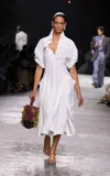 Bottega Veneta Viscose Linen Dress With Frog Details In White
