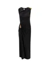 Bottega Veneta Womens Signature Metal-drop Viscose Jersey Maxi Dress Black