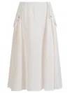 Bottega Veneta Viscose Melange Fluid Skirt In Neutral