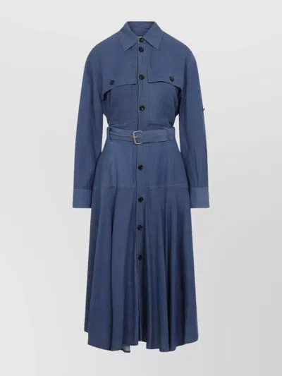 BOTTEGA VENETA VISCOSE MIDI DRESS FLARED SKIRT