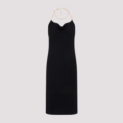 Bottega Veneta Viscose Midi Dress For Women In Black