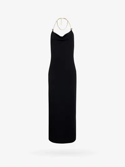 BOTTEGA VENETA VISCOSE MIDI  DRESS WITH CHAIN DETAIL