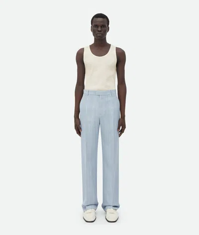 Bottega Veneta Bottega  Veneta Viscose Silk Trousers With Embroidered Detail In Blue
