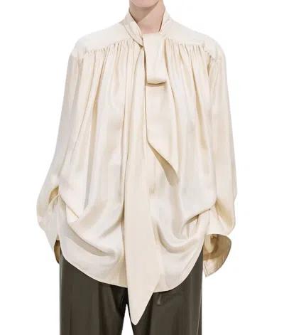 Bottega Veneta Viscose Twill Blouse In Gray