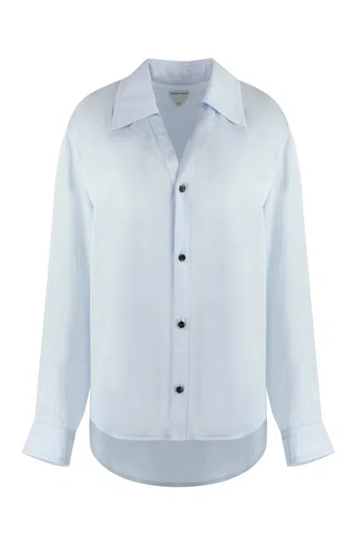 Bottega Veneta Viscose Twill Shirt In Blue