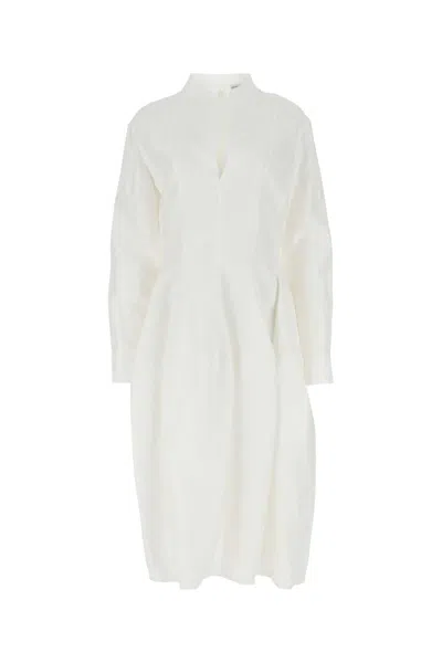 Bottega Veneta Viscose-linen Shirt Dress In White