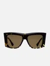 Bottega Veneta Visor Recycled Acetate Square Sunglasses In Brown