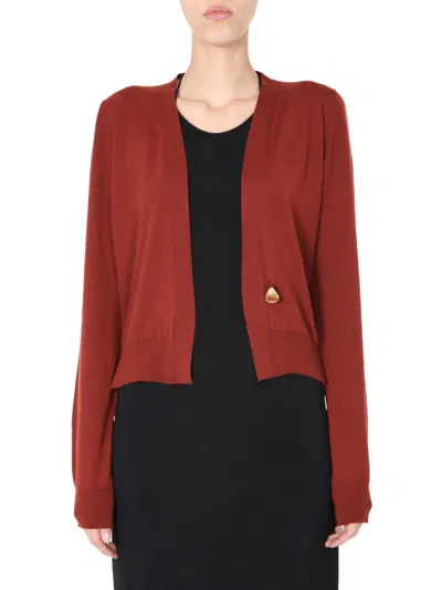 Bottega Veneta V-neck Cardigan In Burgundy