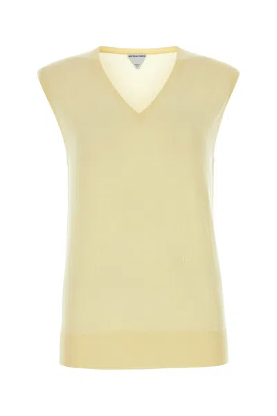 Bottega Veneta Sleeveless Knit Cashmere Top In Yellow