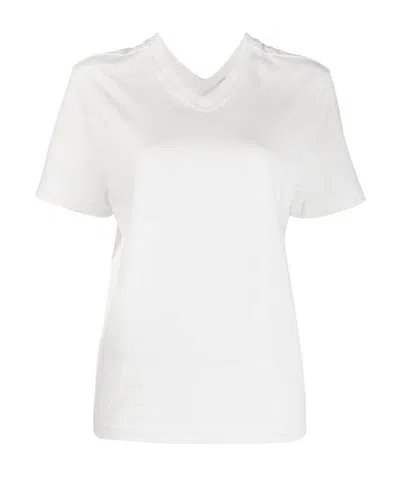 Bottega Veneta V-neck Cotton T-shirt In Gray