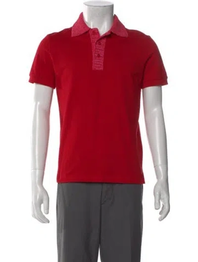 Pre-owned Bottega Veneta V-neck Short Sleeve Polo Shirt In Red