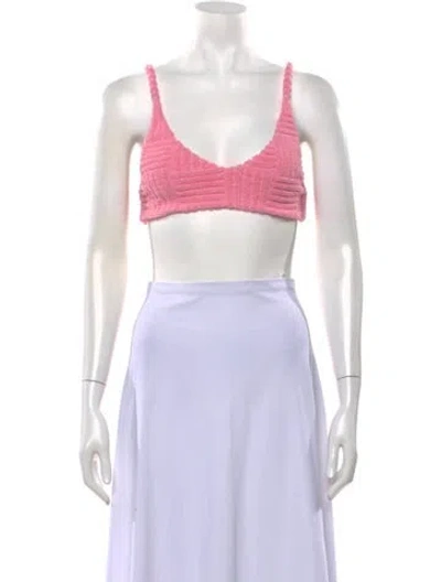 Pre-owned Bottega Veneta V-neck Sleeveless Sports Bra W/ Tags In Pink