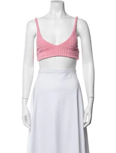 Pre-owned Bottega Veneta V-neck Sleeveless Sports Bra W/ Tags In White