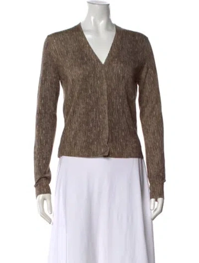 Pre-owned Bottega Veneta V-neck Sweater In Brown