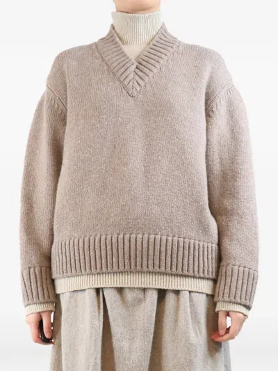 Pre-owned Bottega Veneta V-neck Sweater In Brown