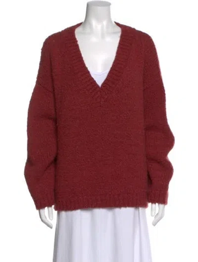 Pre-owned Bottega Veneta V-neck Sweater In Red