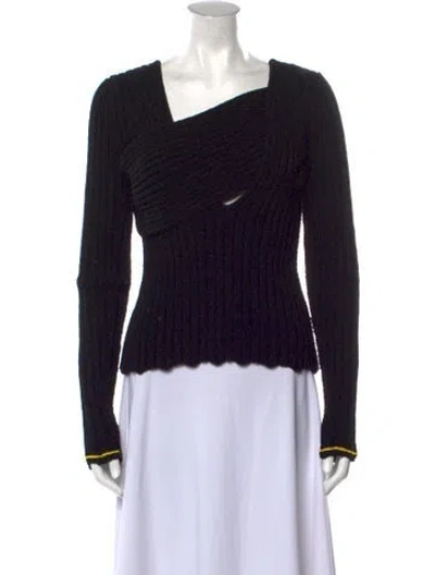 Pre-owned Bottega Veneta V-neck Sweater W/ Tags In Black