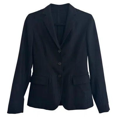 Pre-owned Bottega Veneta Vtg  Black Cashmere Blazer Jacket It 40 Y2k Era Single Breast