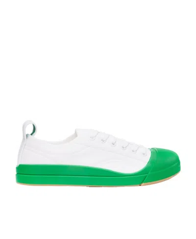 Bottega Veneta Vulcan Canvas Sneakers In White