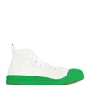 Bottega Veneta Canvas Vulcan High-top Sneakers With Rubberized Toe In White
