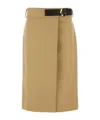 Bottega Veneta Wrap Midi Skirt With Leather Belt In Nude