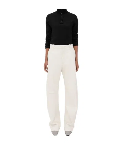 Bottega Veneta Waistband Loop Casual Pants In White