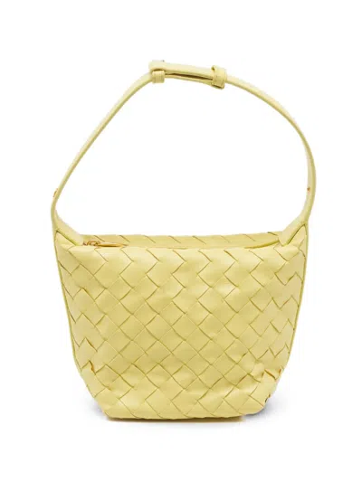Bottega Veneta Wallace Intrecciato Mini Shoulder Bag In Yellow